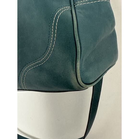 COACH BAG PURSE DOUBLE HANDLE DOUBLE ZIPPER SATCHEL TURQUOISE Satchel - Picture 8 of 14